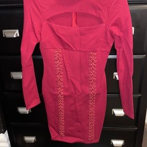 Burgundy cut out dress